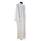 Clergy Alb in polyester and wool,ivory color, gigliuccio, zipper on shoulder s3