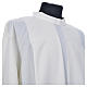 Clergy Alb in polyester and wool,ivory color, gigliuccio, zipper on shoulder s7