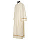 Priest Alb with golden edge in polyester, ivory s2