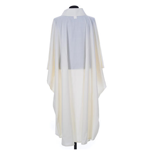 Ivory chasuble alb in polyester and wool 2