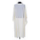 Ivory chasuble alb in polyester and wool s1
