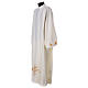 Monastic pleated alb with shoulder zipper cross and wheat in polyester s3