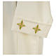 Clergy Alb with cross in polyester and shoulder zipper, ivory s3