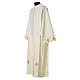 Catholic Alb with Shoulder Zippler in polyester with wheat, ivory color s2
