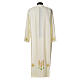 Catholic Alb with Shoulder Zippler in polyester with wheat, ivory color s3