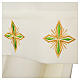 Catholic Alb with Shoulder Zippler in polyester with wheat, ivory color s5