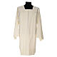 Ivory surplice in polyester and cotton with 4 pleats on front s1