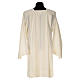 Ivory surplice in polyester and cotton with 4 pleats on front s3