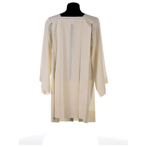Ivory surplice in polyester and wool with 4 pleats on front 5