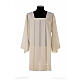 Ivory surplice in polyester and wool with 4 pleats on front s1