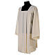Ivory surplice in polyester and wool with 4 pleats on front s4