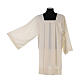 Ivory surplice in polyester and wool with 4 pleats on front s6