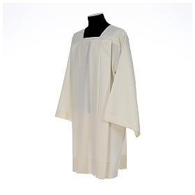 Ivory surplice in polyester with 4 pleats on front
