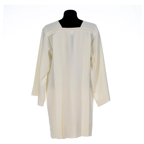 Ivory surplice in polyester with 4 pleats on front 3