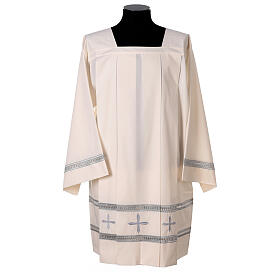 Ivory surplice in cotton, embroidered with gigliuccio hemstitch
