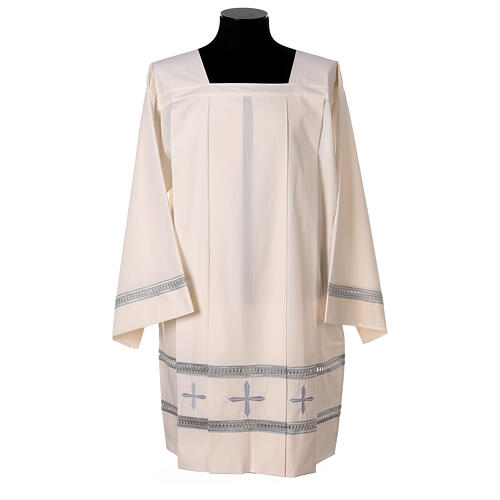 Ivory surplice in cotton, embroidered with gigliuccio hemstitch 1