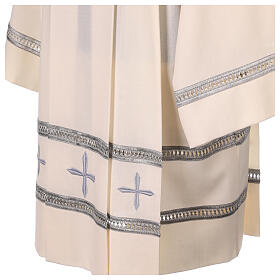 Ivory surplice in polyester and wool with gigliuccio hemstitch