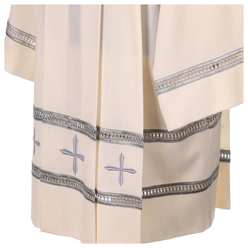 Ivory surplice in polyester and wool with gigliuccio hemstitch 2