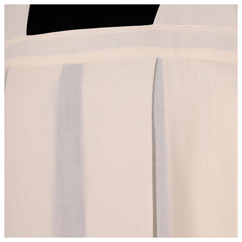 Ivory surplice in polyester and wool with gigliuccio hemstitch 4