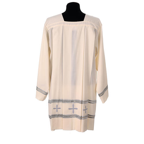 Ivory surplice in polyester and wool with gigliuccio hemstitch 7