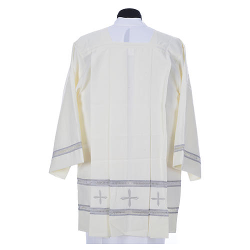 Surplice in polyester, embroidered with gigliuccio hemstitch, ivory 2