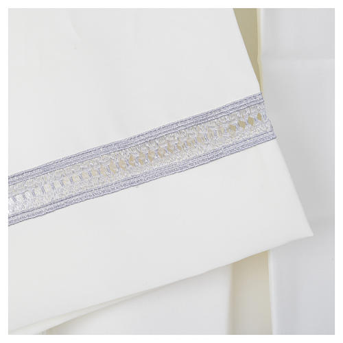 Surplice in polyester, embroidered with gigliuccio hemstitch, ivory 4