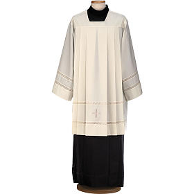 Liturgical surplice, with cross and gigliuccio hemstitch