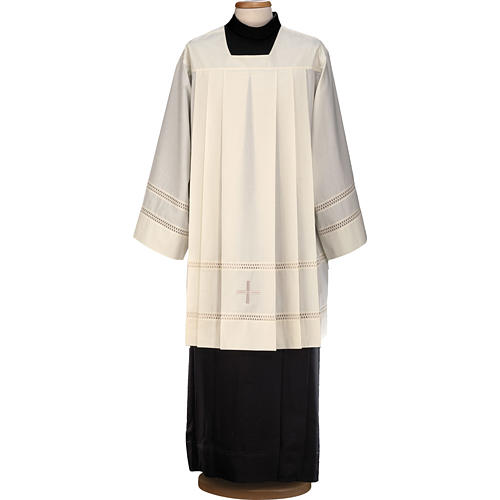 Liturgical surplice, with cross and gigliuccio hemstitch 1