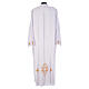 White alb, 65% polyester and 35% cotton, crosses and wheat s3