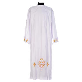 White alb 65% polyester 35% cotton, cross sleeves and ears