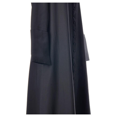Black cassock in pure wool with covered buttons Gamma 6
