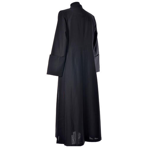Black cassock in pure wool with covered buttons Gamma 7