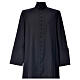 Black cassock in pure wool with covered buttons Gamma s2