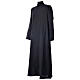 Black cassock in pure wool with covered buttons Gamma s3