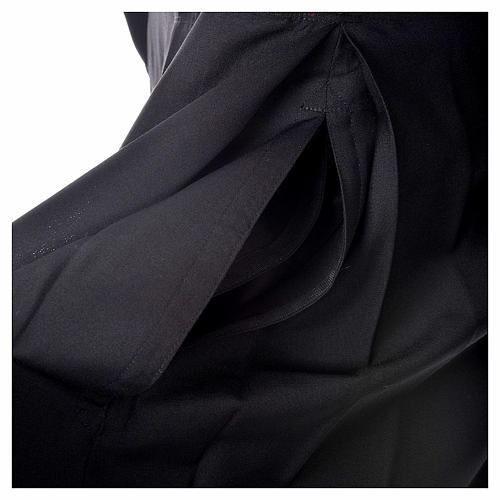 Black cassock in pure wool with covered buttons Gamma 5