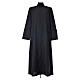 Black cassock in pure wool with covered buttons Gamma s6