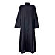 Black cassock in pure wool with covered buttons Gamma s1
