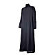 Black cassock in pure wool with covered buttons Gamma s2
