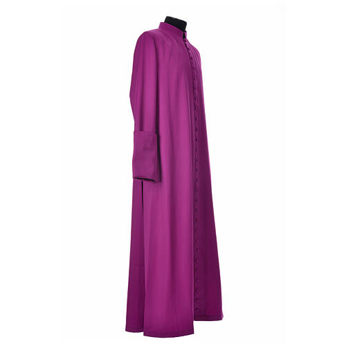 Purple cassock in pure wool with covered buttons Gamma 5