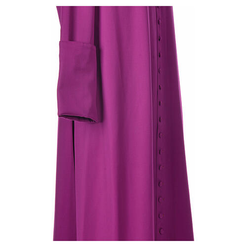 Purple cassock in pure wool with covered buttons Gamma 6