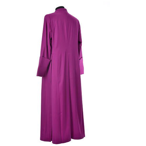 Purple cassock in pure wool with covered buttons Gamma 7