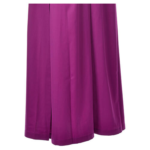 Purple cassock in pure wool with covered buttons Gamma 8