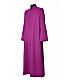 Purple cassock in pure wool with covered buttons Gamma s3