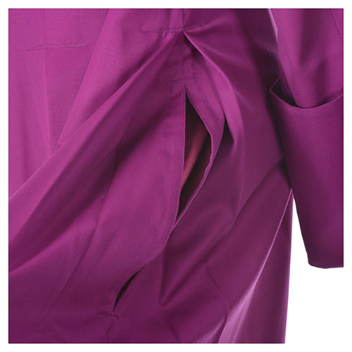 Talare in lana color paonazzo con bottoni ricoperti Gamma 5