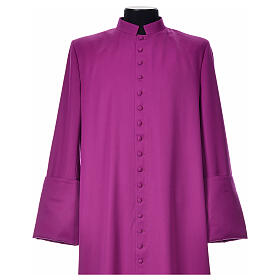 Purple cassock in pure wool with covered buttons Gamma