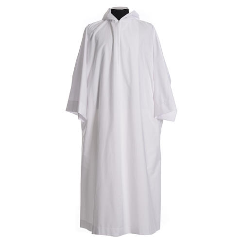 Liturgical alb with hood in cotton & polyester 1