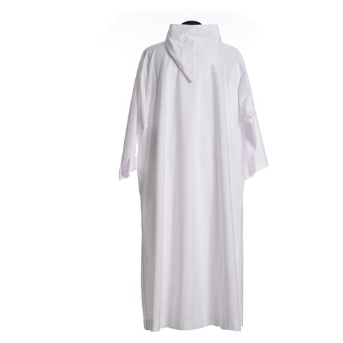 Liturgical alb with hood in cotton & polyester 2