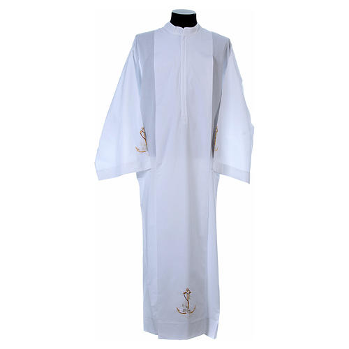 Surplice in cotton and polyester with image of anchor and fish 1