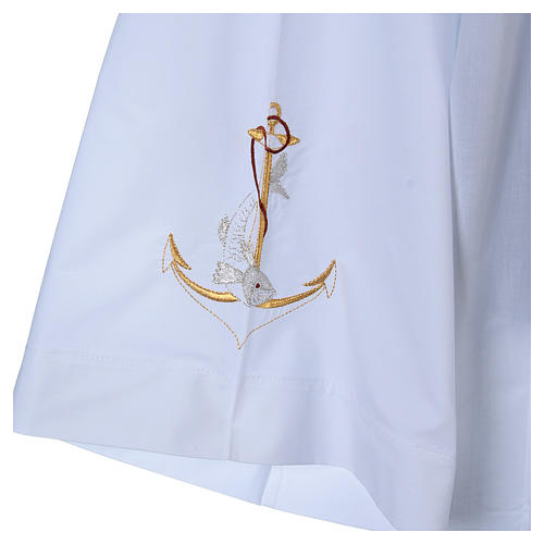 Surplice in cotton and polyester with image of anchor and fish 4