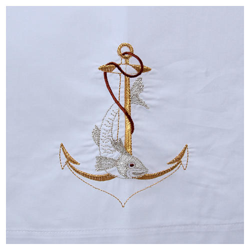 Surplice in cotton and polyester with image of anchor and fish 5